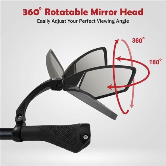 New Handlebar Bike Mirror, HD Blast-Resistant, Safe Crystal Clear Glass Mirror - Picture 3 of 8